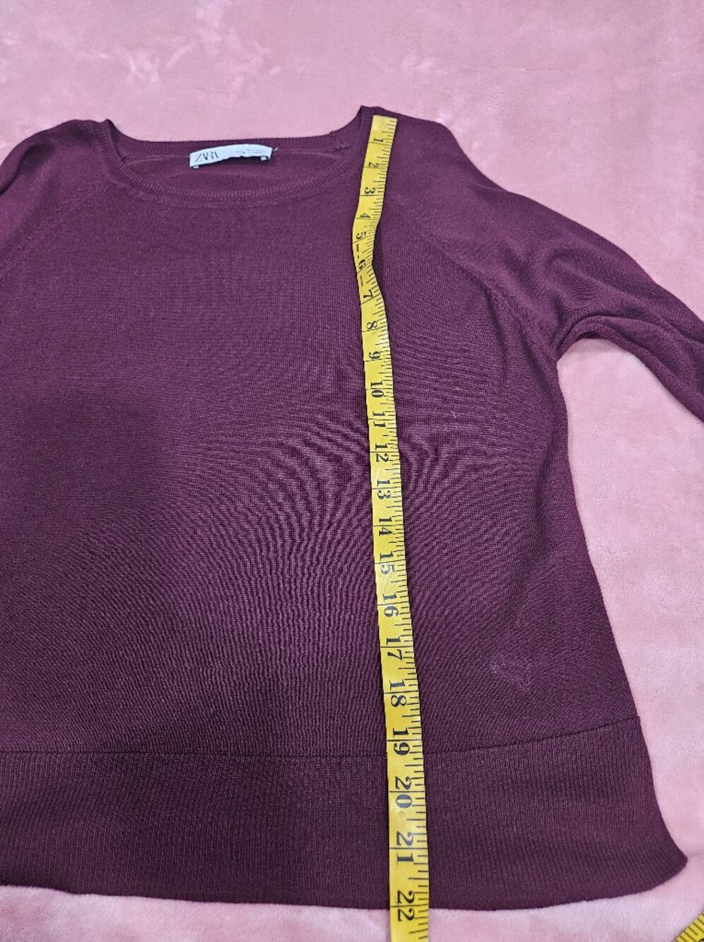 Zara Deep Plum Crewneck Sweater - Picture 4 of 6